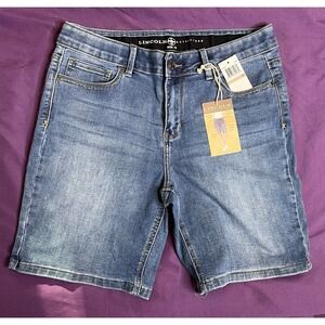 Lincoln Outfitters Bermuda Shorts Blue Jean Comfort Flex‎ Mid Rise Denim Size 12